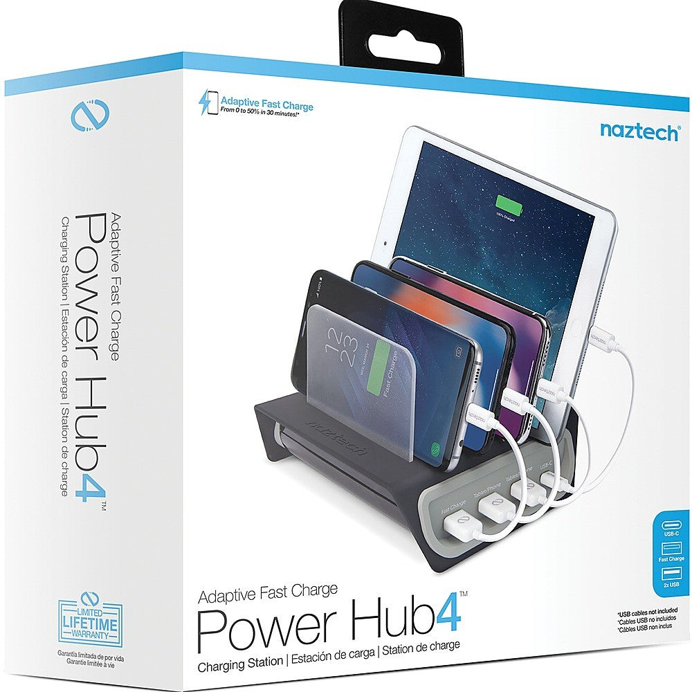 Naztech - Adaptive Fast Charge Power Hub4 - Black