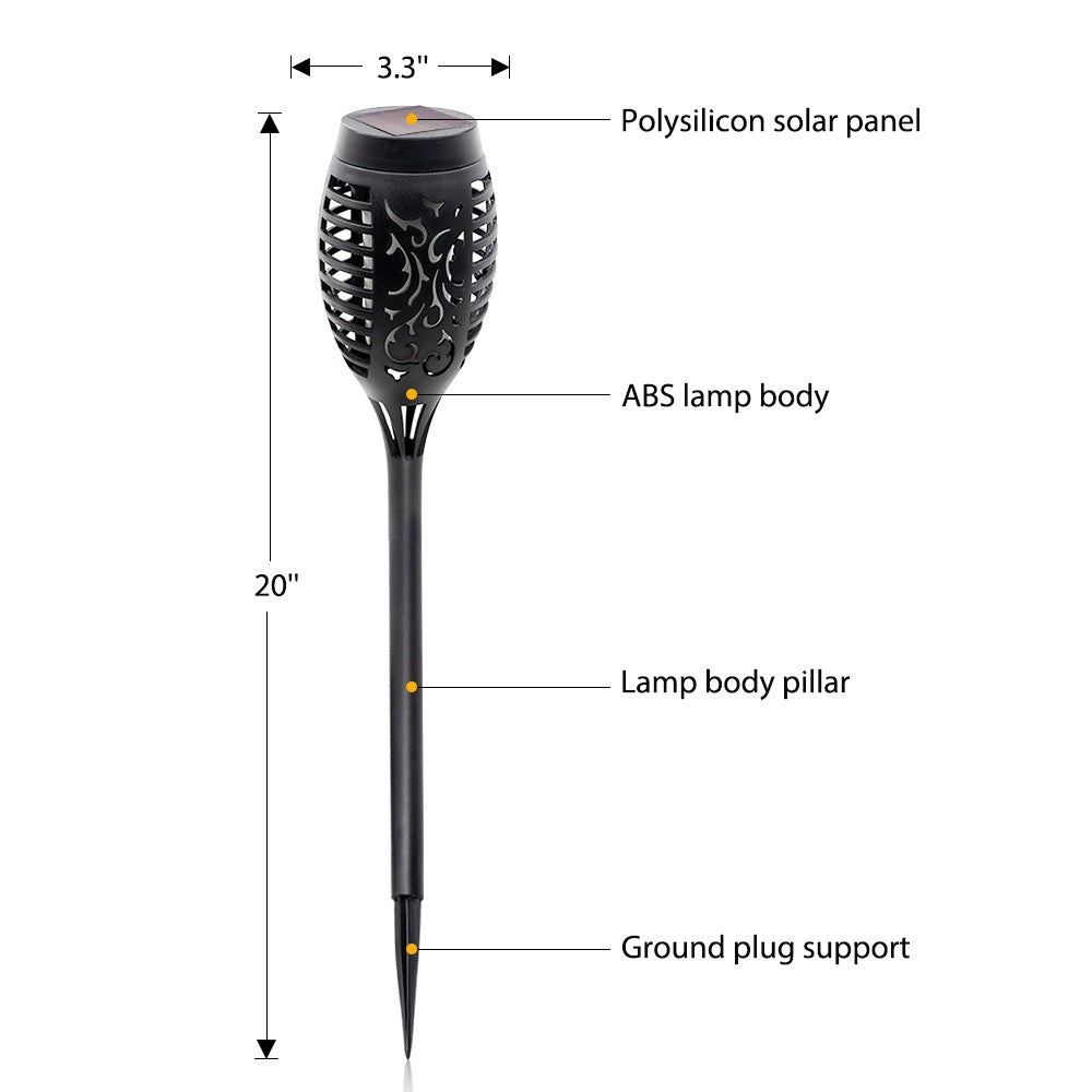 12 Pack: 12 LED Tiki Torch Solar Flickering Lights