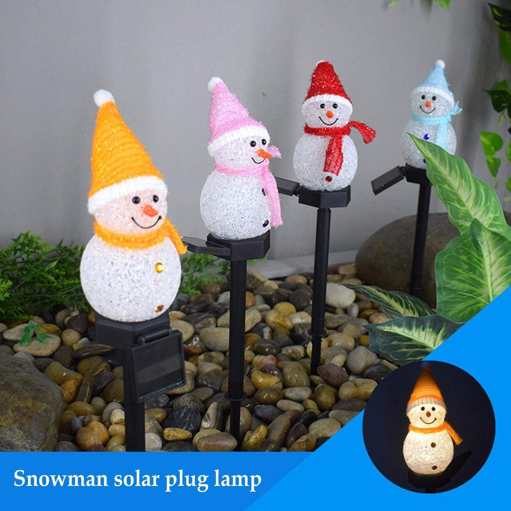 3-Pack Little Snowman LED Solar Lawn Lights - MITOPDEAL