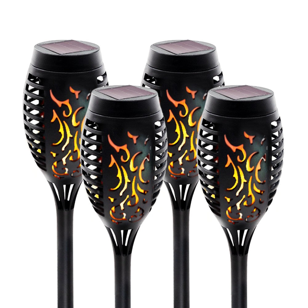 12 Pack: 12 LED Tiki Torch Solar Flickering Lights