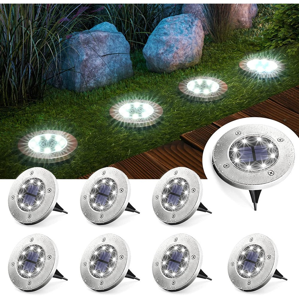 16-Pack Outdoor Waterproof Solar Ground/Pathway Lights 8-LED