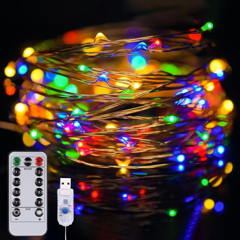 40ft USB Waterproof Remote Control LED Christmas String Lights w/ 8 Modes