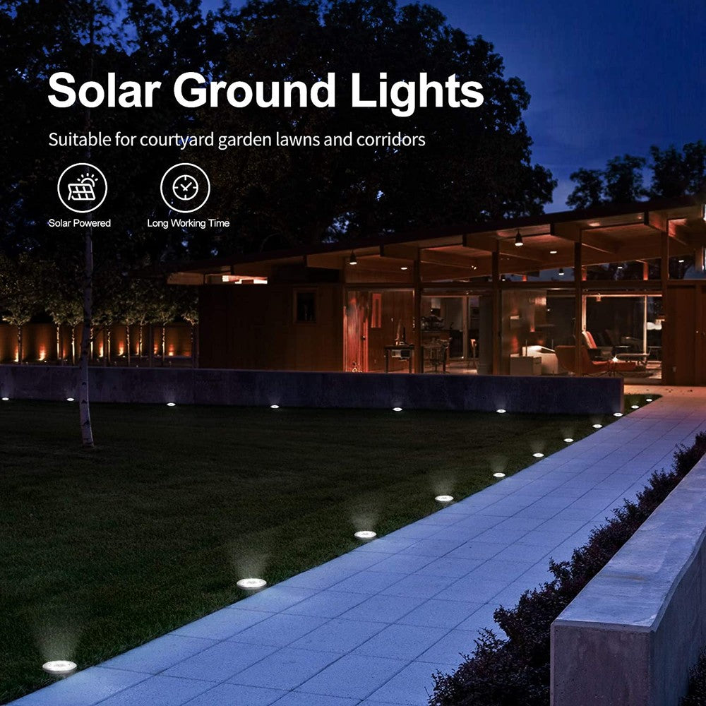 16-Pack Outdoor Waterproof Solar Ground/Pathway Lights 8-LED