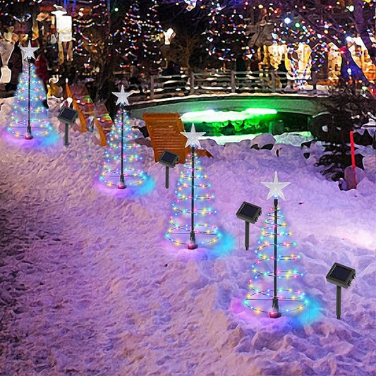 19″ Solar Outdoor Christmas Pathway Light – Waterproof & Auto On/Off – Multi-Colored