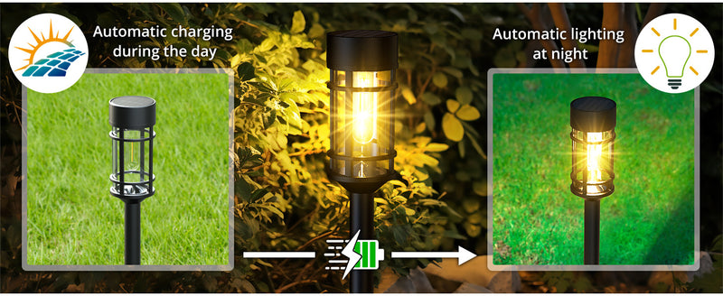 Hakol 8 Pack LED Solar Lights Outdoor Waterproof 3000k