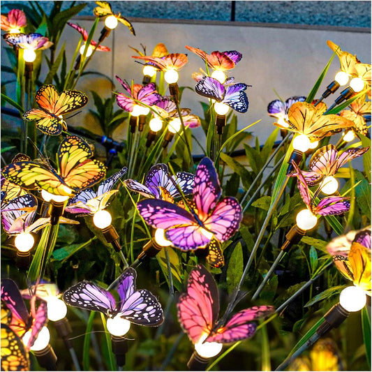 4 Pack Solar Garden Lights Solar Outdoor Lights Swaying Butterfly Light