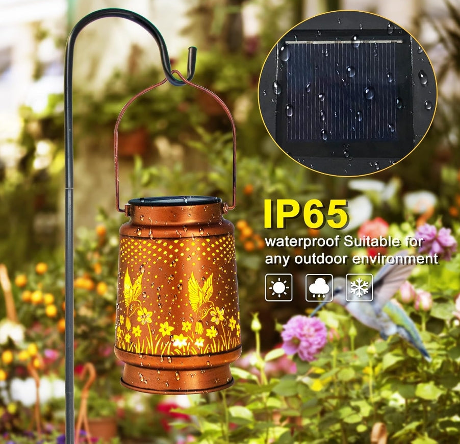 Hummingbird Solar Lantern Outdoor Hanging