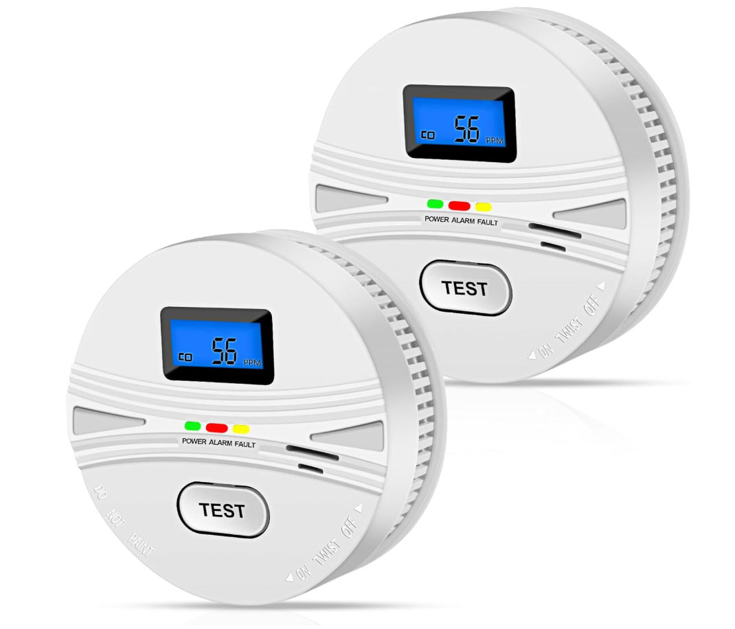 2 Pack Smoke and Carbon Monoxide Detector,Smoke Detector Carbon Monoxide Detector Combo with Batteries