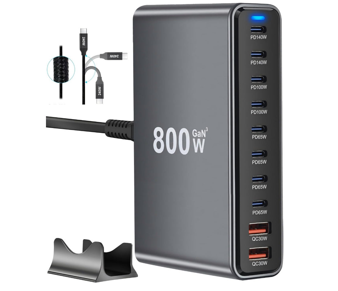 800W USB C Fast Charger Block, Multi-port USB Charging Station