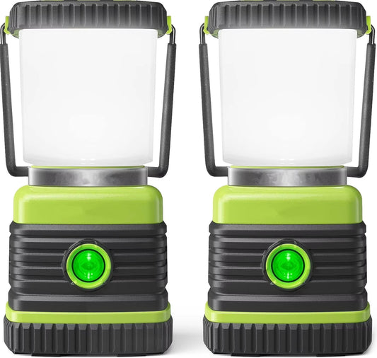 2-Pack LED Battery Powered Camping Lantern, 1000LM, 4 Light Modes