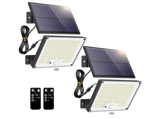 2 Pack 172LED 3 Modes Split Motion Sensor Outdoor Lights