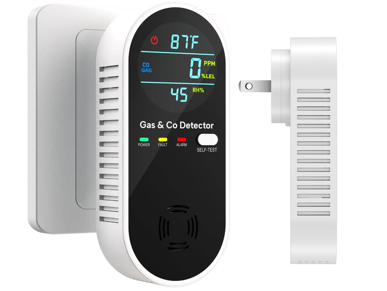 2 Pack Hakol 4-In-1 Upgraded Natural Gas Leak & Carbon Monoxide Detector