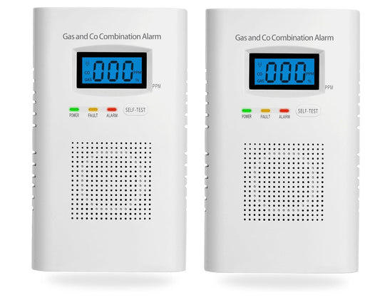 Gas & Carbon Monoxide Detectors-Plug in CO Alarm & Natural Gas Detector-2PACK