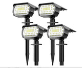 HAKOL 57-LED Solar Spotlights (4-Pack), 2-in-1, IP65 Waterproof, Cool White