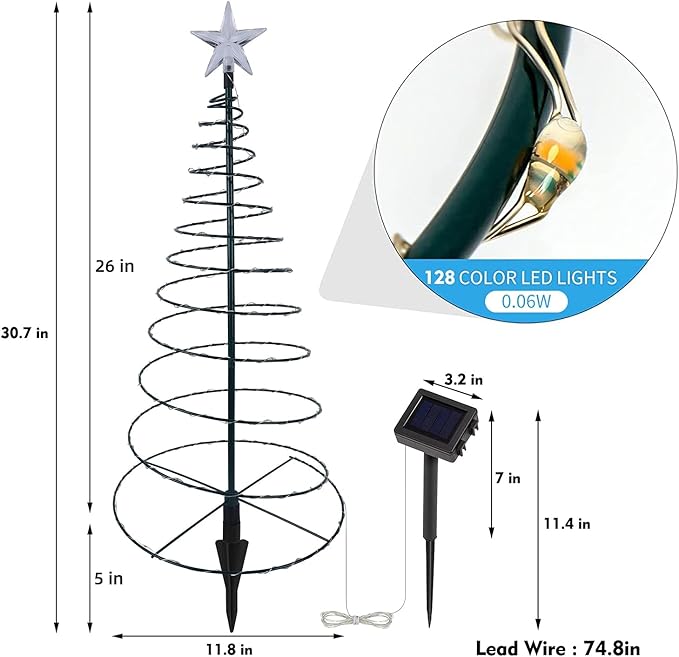 19″ Solar Outdoor Christmas Pathway Light – Waterproof & Auto On/Off – Warm White