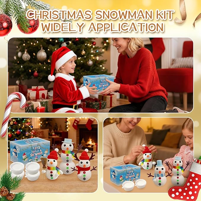 24 Pack Christmas Crafts – 267 Pcs DIY Clay Snowman Kit – Modeling Clay Snowman kit