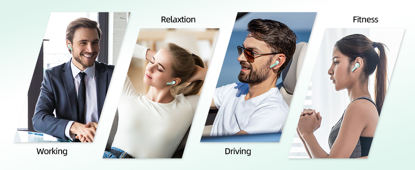 Wireless Earphones Bluetooth 5.3 Headphones LED Power Display