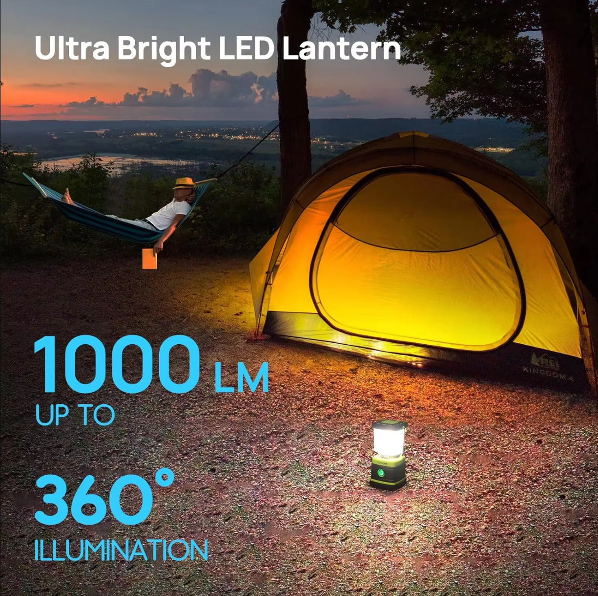 2-Pack LED Battery Powered Camping Lantern, 1000LM, 4 Light Modes