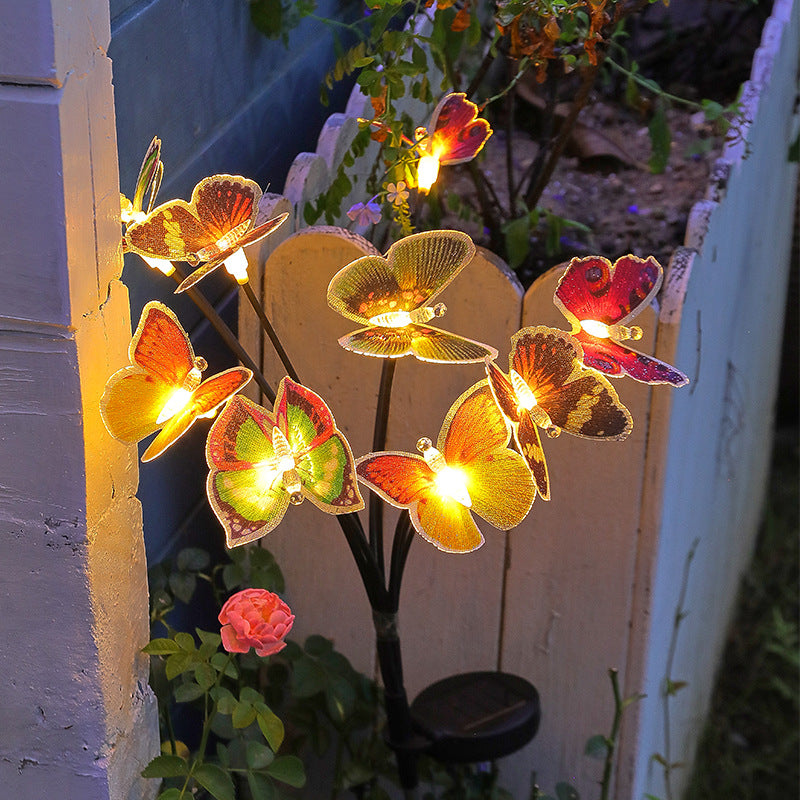 2 Pack Lifelike Swaying Butterfly Solar Lights for Outside