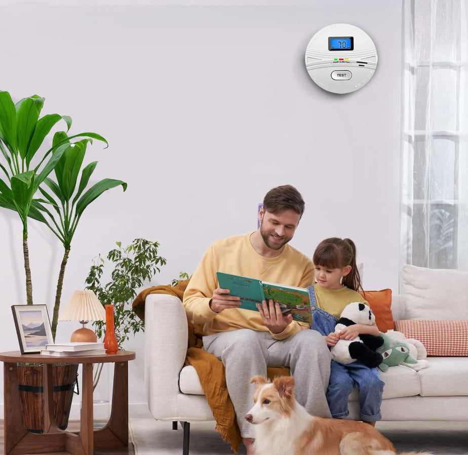 2 Pack Smoke and Carbon Monoxide Detector,Smoke Detector Carbon Monoxide Detector Combo with Batteries