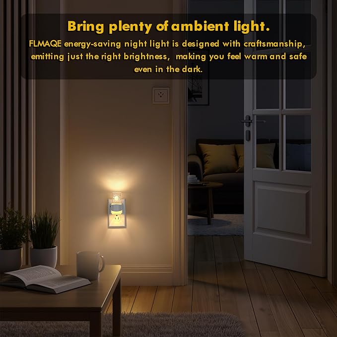 2 Pack Night Light – 3D Etched Starry Night – Dimmable – Dusk to Dawn Sensor