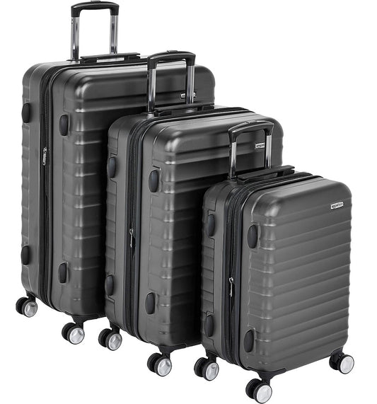 Amazon Basics 3 Piece Set Hardside Spinner Luggage with Built-In TSA Lock -21"/26"/30"inch