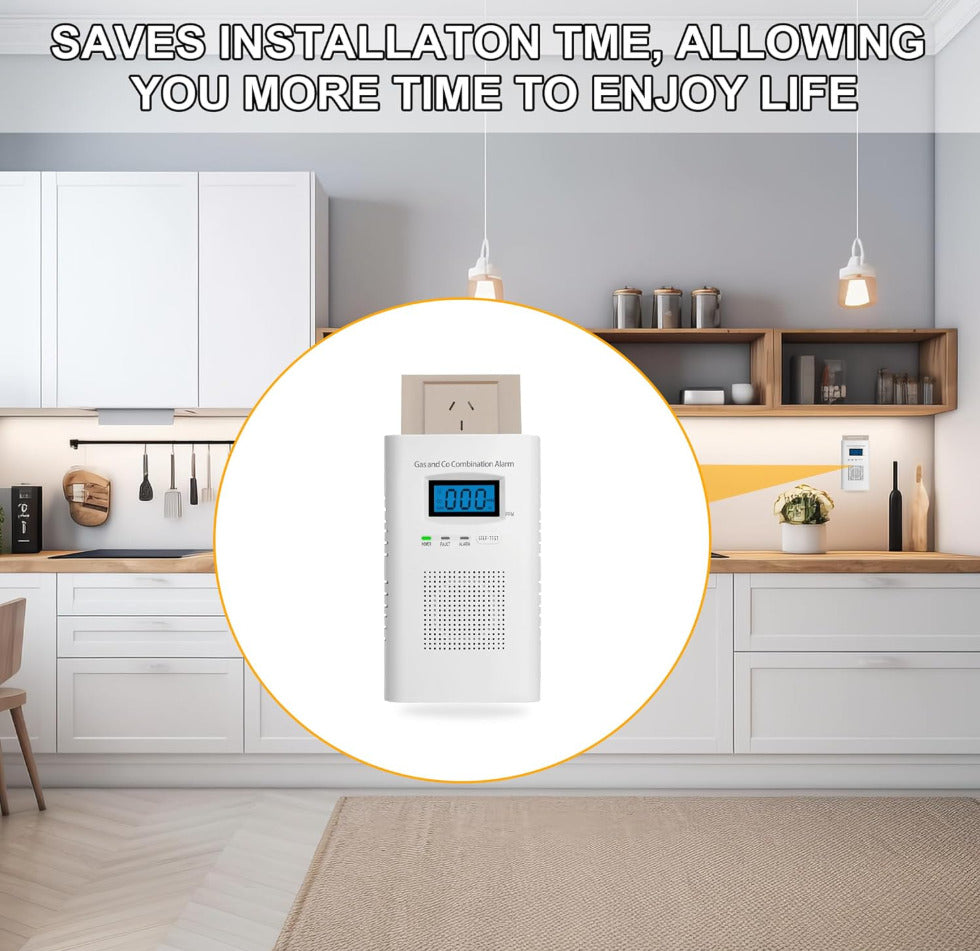 Gas & Carbon Monoxide Detectors-Plug in CO Alarm & Natural Gas Detector-2PACK