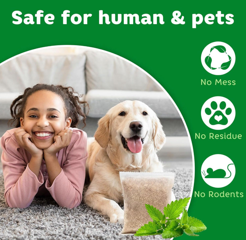 Pest Repellent Pouches, 10 Pack Peppermint Oil for Mice, Rodent, Mouse, Rats, Spider, Squirrel, Pest Control
