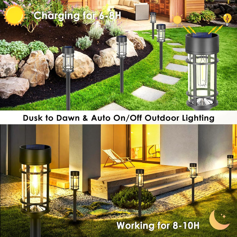 Hakol 8 Pack LED Solar Lights Outdoor Waterproof 3000k