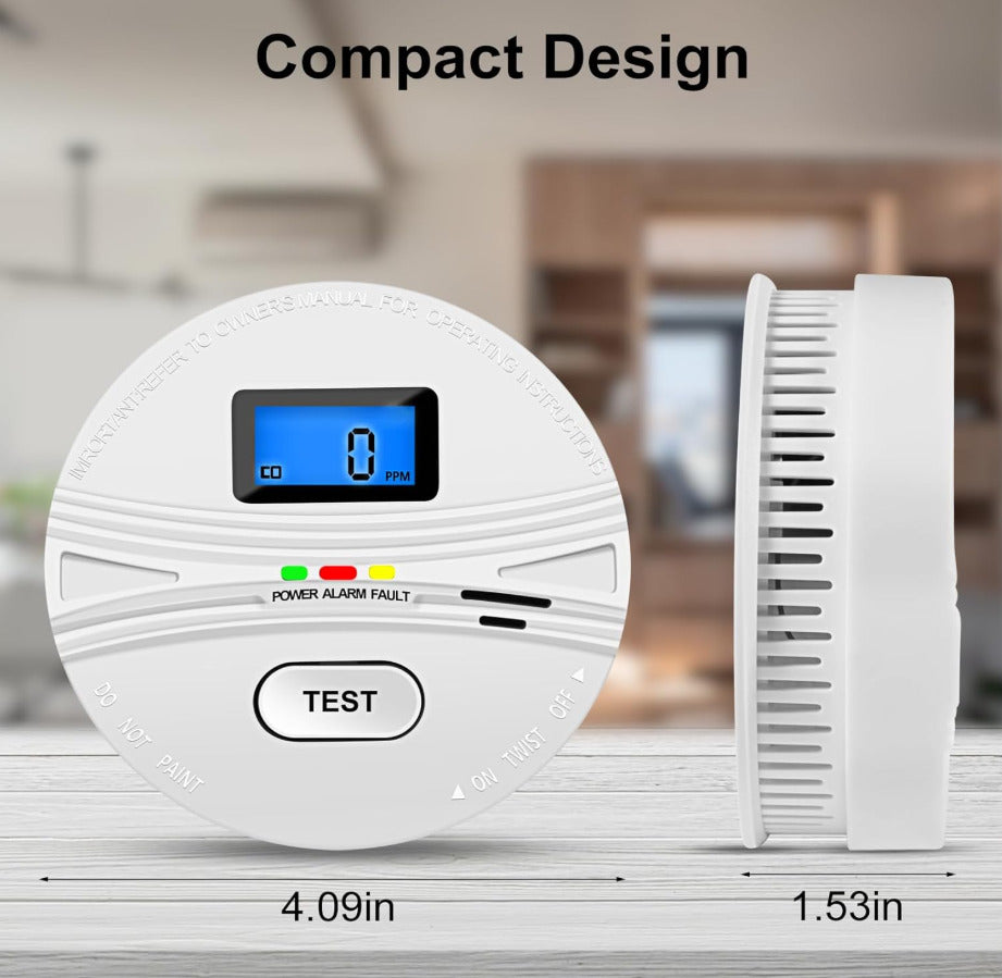 2 Pack Smoke and Carbon Monoxide Detector,Smoke Detector Carbon Monoxide Detector Combo with Batteries