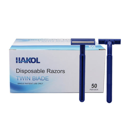 50 Pack Disposable Razors Shaving Razor, Twin Blade