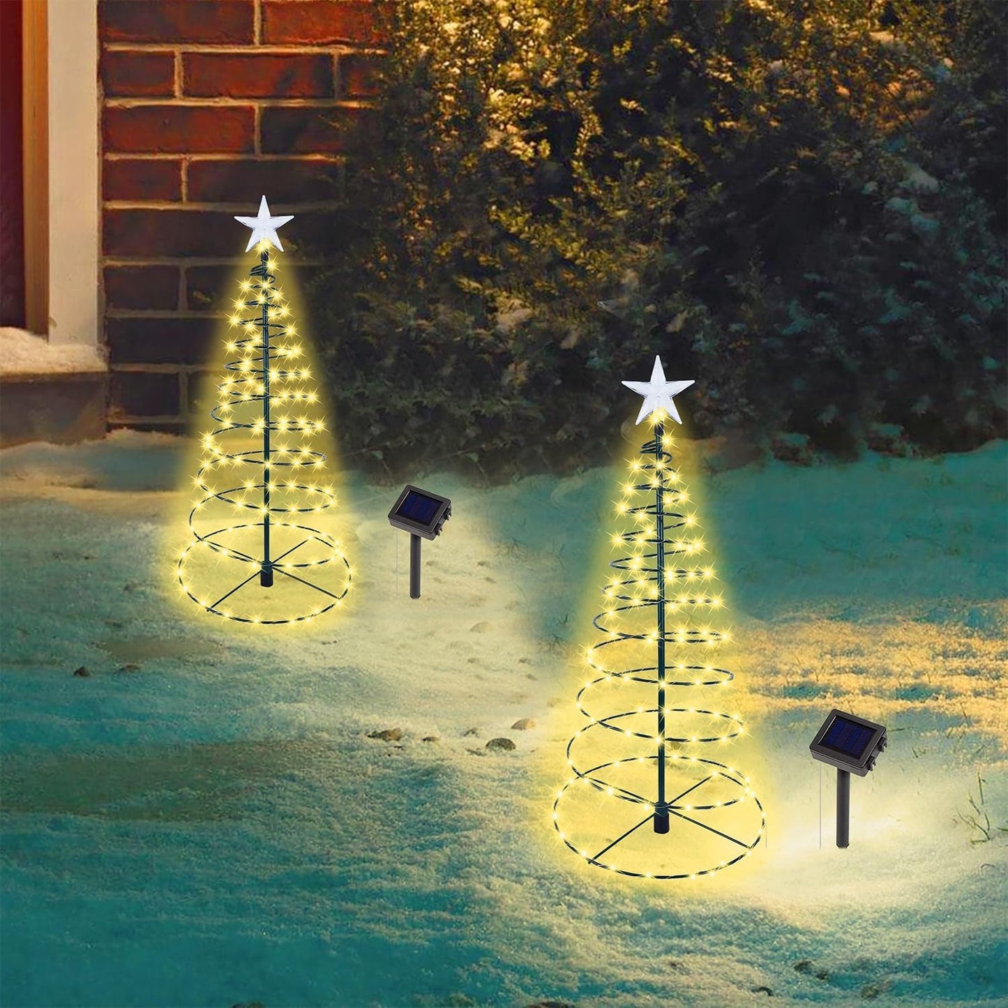 19″ Solar Outdoor Christmas Pathway Light – Waterproof & Auto On/Off – Warm White