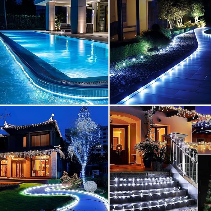 500 LED Outdoor Rope Lights – 28M/92ft. Tube Lights – Waterproof – 8 Modes