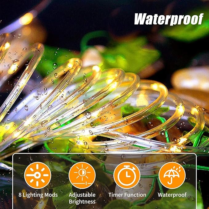 500 LED Outdoor Rope Lights – 28M/92ft. Tube Lights – Waterproof – 8 Modes