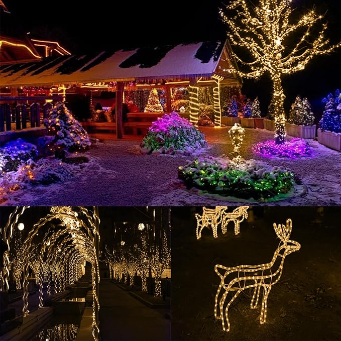 500 LED Outdoor Rope Lights – 28M/92ft. Tube Lights – Waterproof – 8 Modes