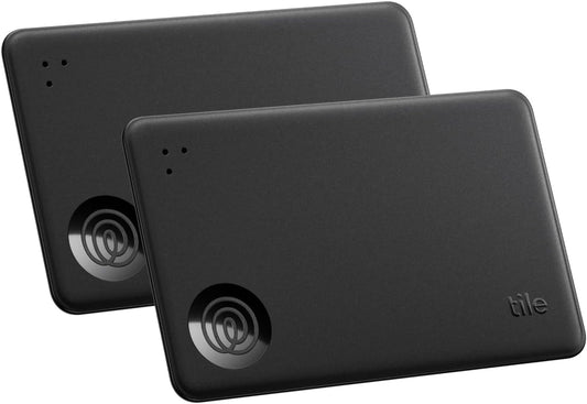 Life360 Tile Slim - Wallet Finder, Bluetooth Tracker and Item Locator for Luggage Tags, Passports and More. Both iOS and Android Compatible. Phone Finder. 2-Pack (Black)