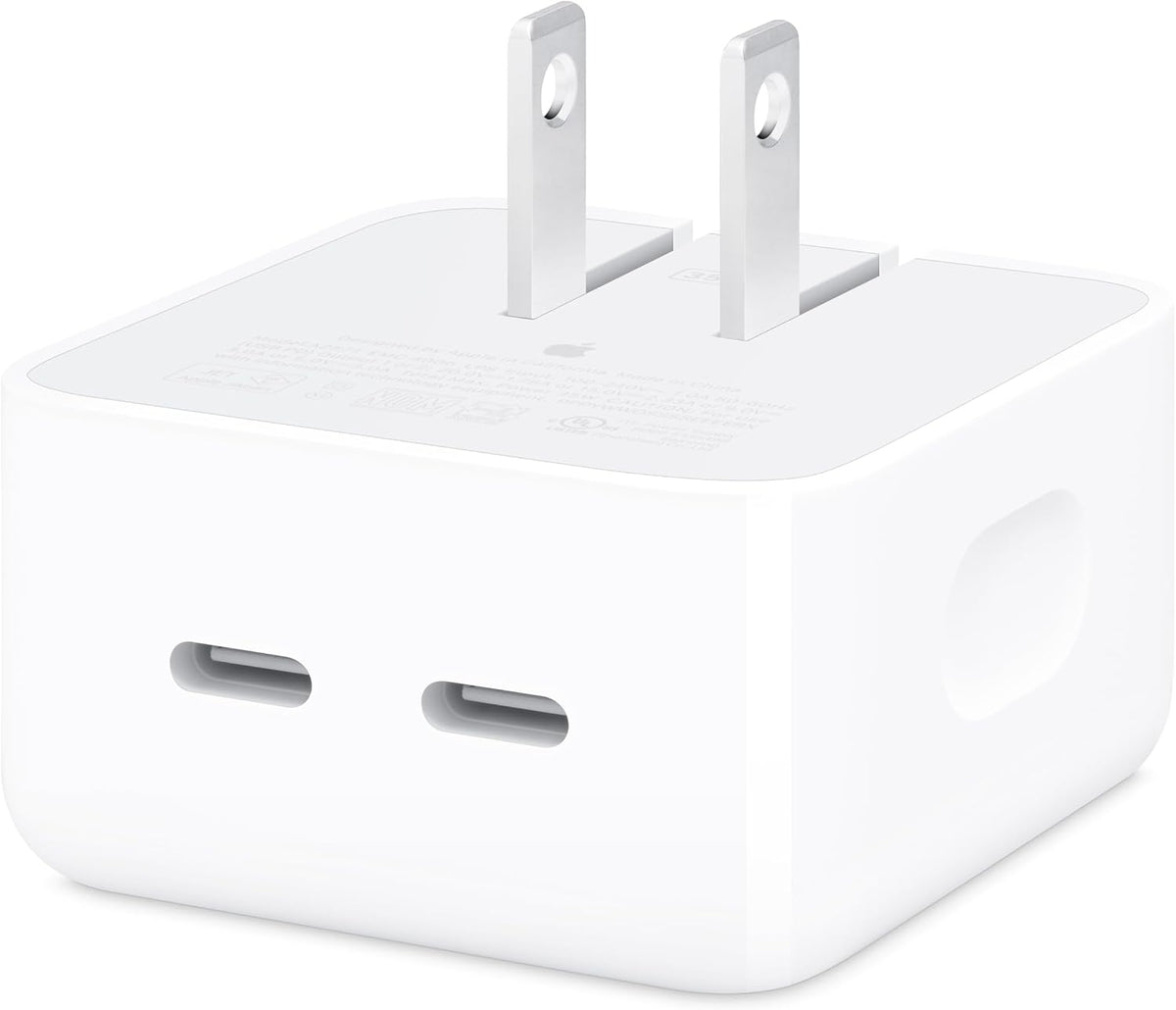 Apple 35W Dual USB-C Port Compact Power Adapter | Fast and Convenient Charging, Type C Wall Charger