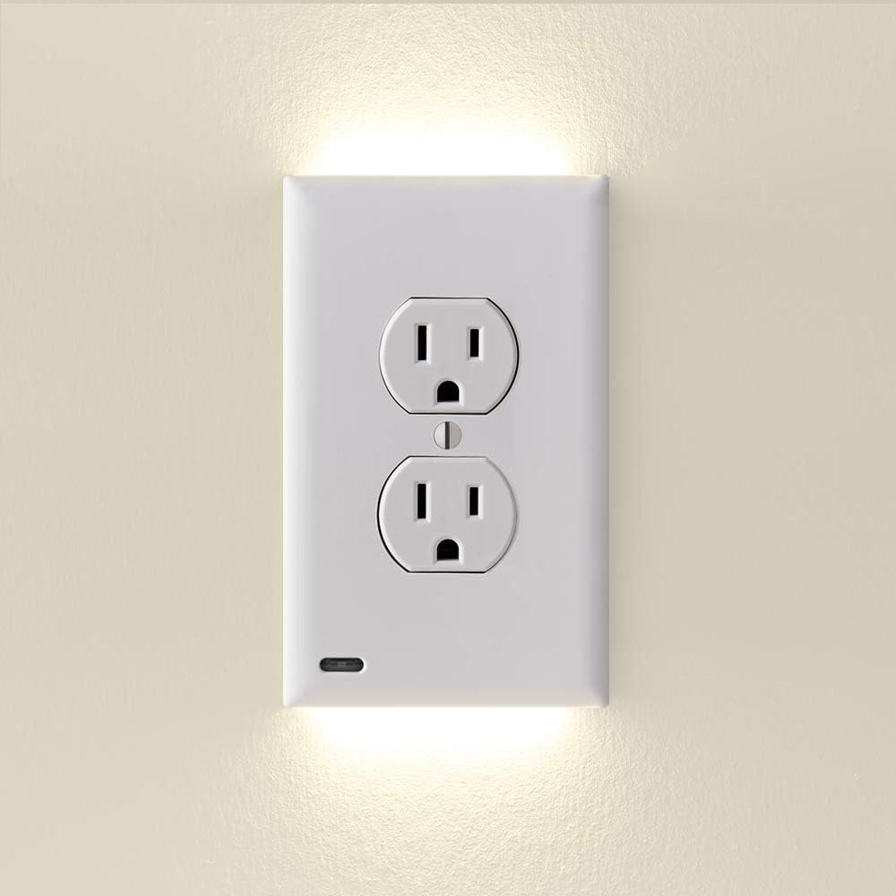 5-Pack Outlet Cover with Built-In LED Top/Bottom Night Light - 2 Styles