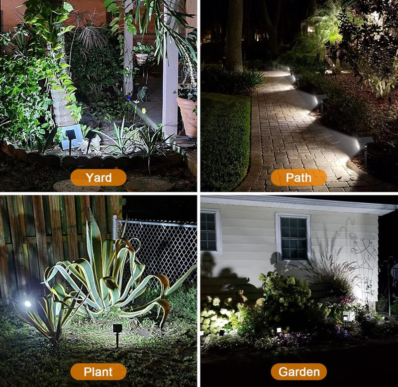 HAKOL 57-LED Solar Spotlights (4-Pack), 2-in-1, IP65 Waterproof, Cool White