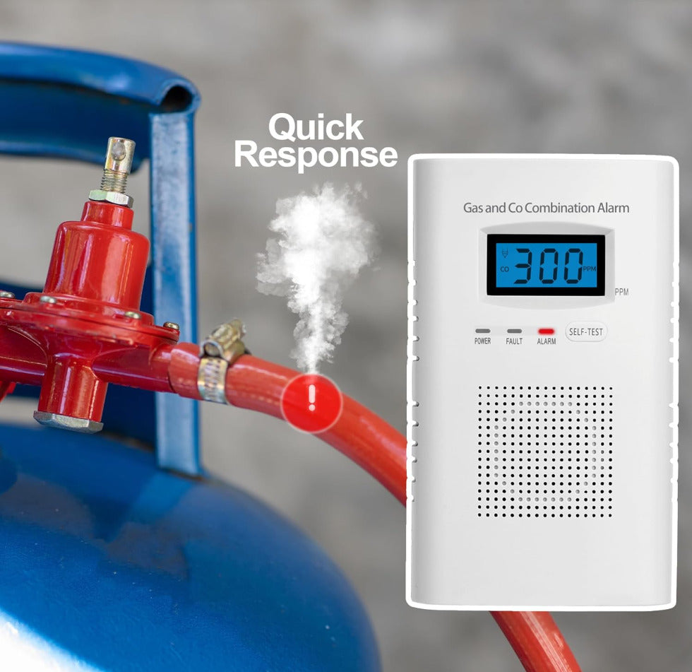 Gas & Carbon Monoxide Detectors-Plug in CO Alarm & Natural Gas Detector-2PACK