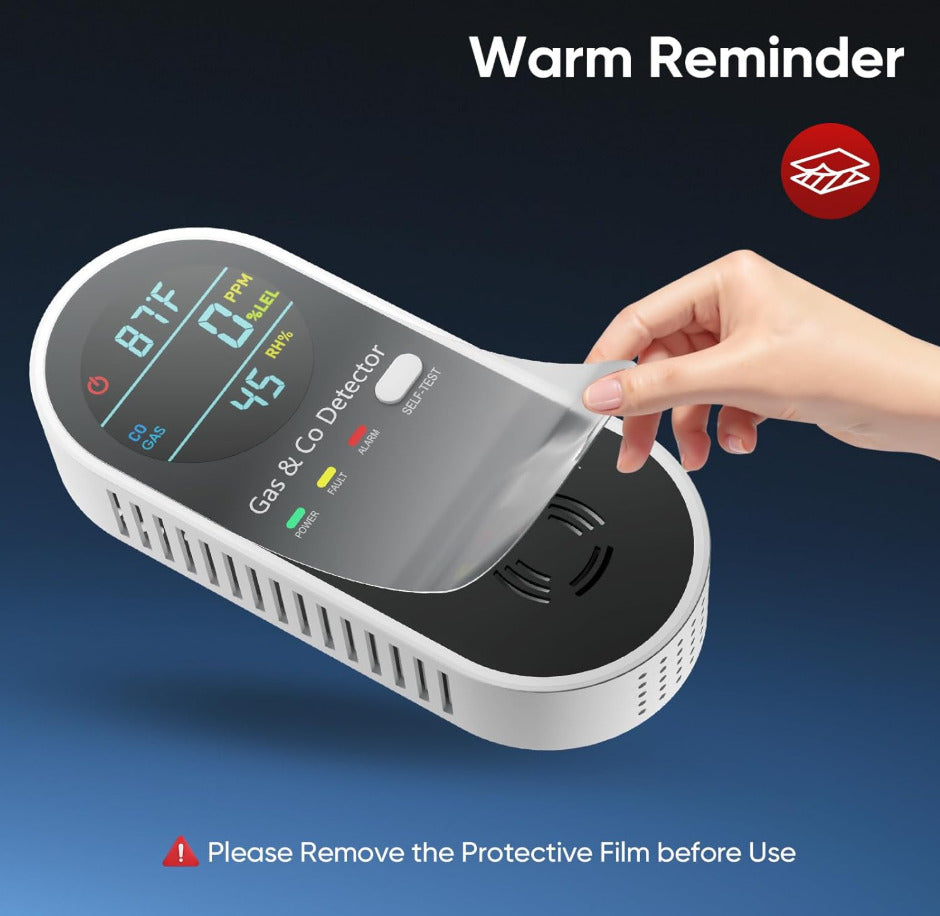 2 Pack Hakol 4-In-1 Upgraded Natural Gas Leak & Carbon Monoxide Detector