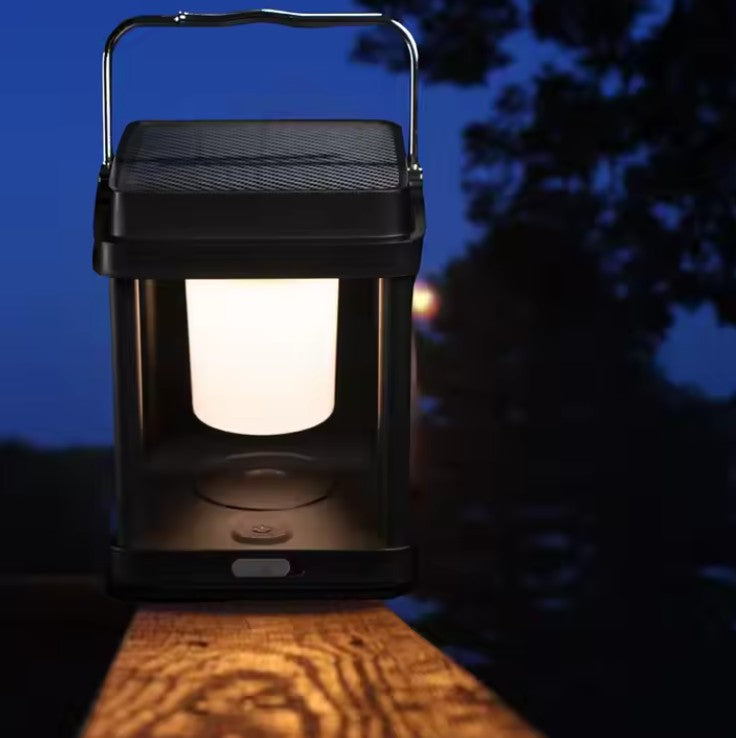 Outdoor Solar Garden Light – Waterproof – 3 Light control Settings – Black Square