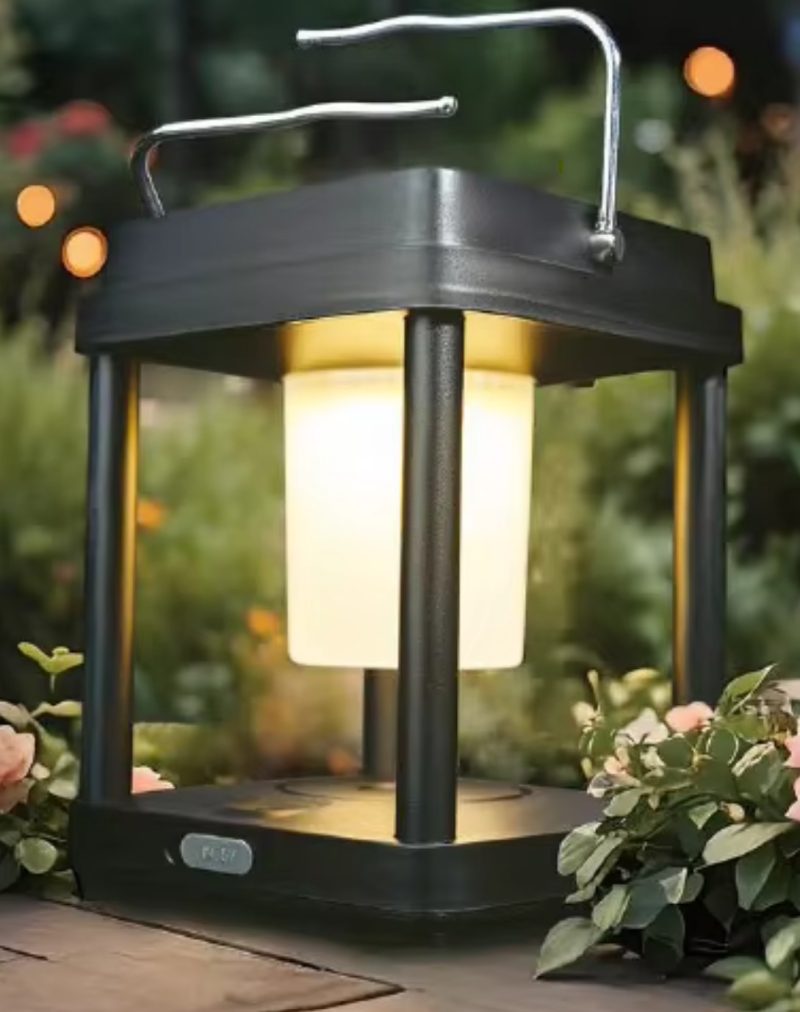 Outdoor Solar Garden Light – Waterproof – 3 Light control Settings – Black Square