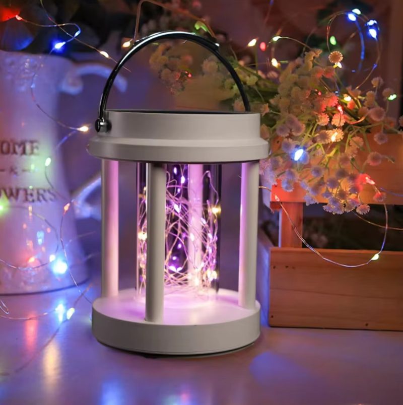Outdoor Solar Garden Light – Waterproof – 3 Light control Settings – Fairy lights – White Round