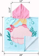 Kids Hooded Soft Microfiber Poncho Towels