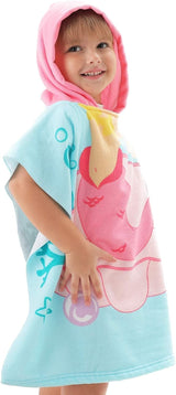 Kids Hooded Soft Microfiber Poncho Towels