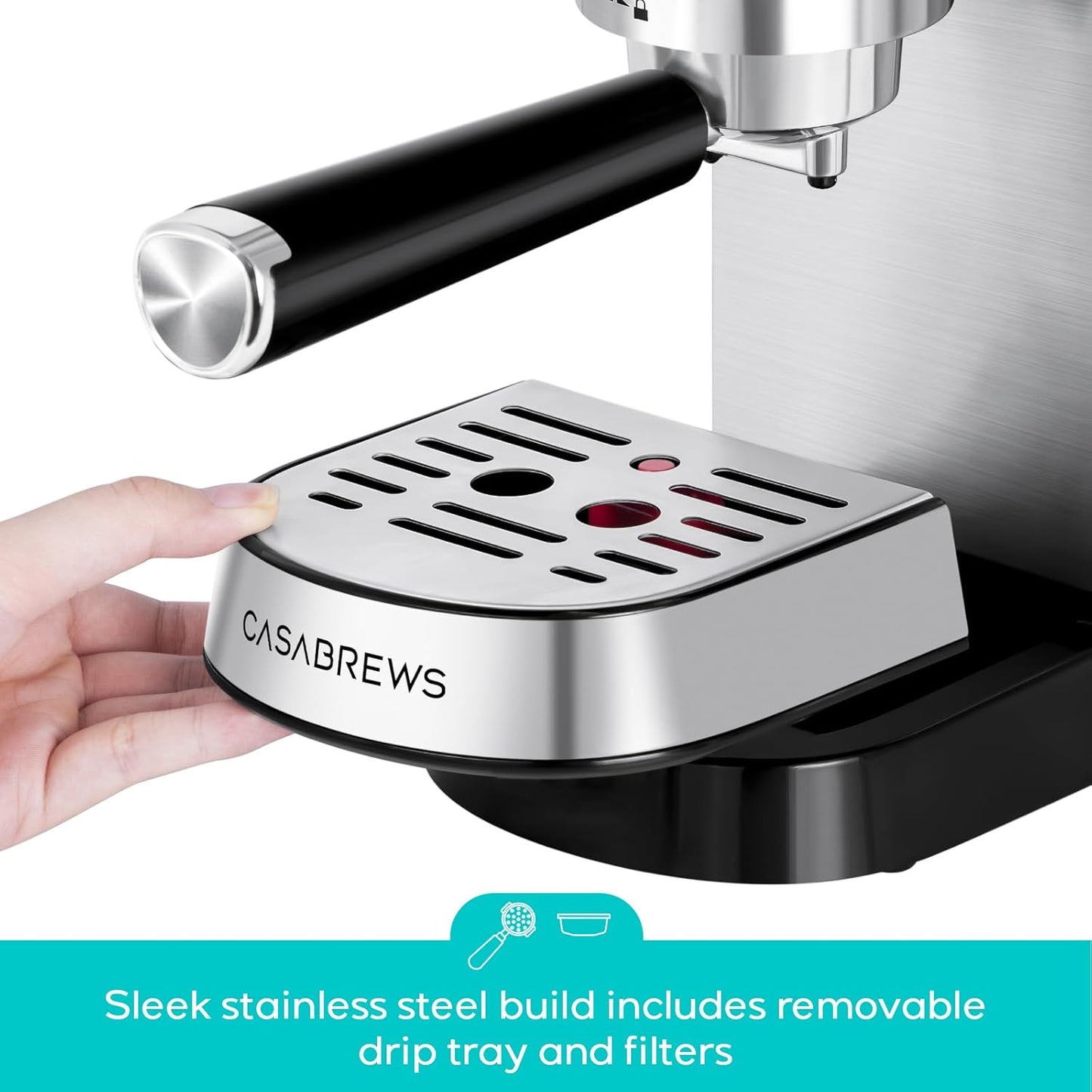 CASABREWS CM5418 Espresso Machine 20 Bar, Compact Espresso Maker with Steam Milk Frother
