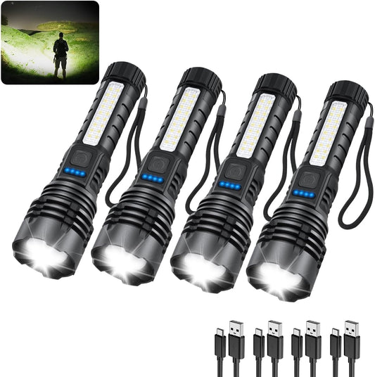 Hakol 4 Pack Rechargeable Flashlights High Lumens Lights