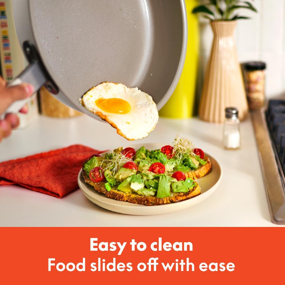bella Fits-Anywhere™ 9-Piece, Nonstick, Non-Toxic Cookware Set, Oatmilk