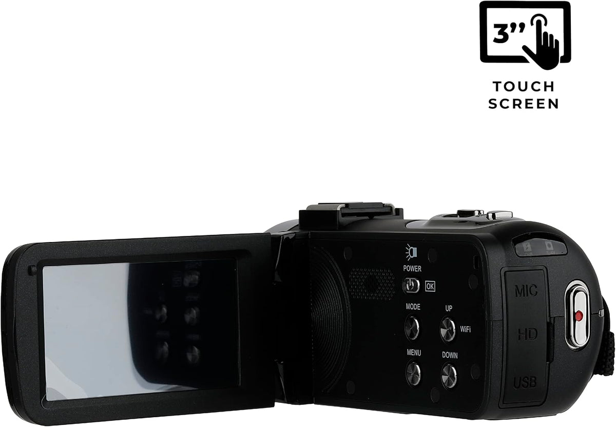 Vivitar 4K Wi-Fi Video Camera with 18x Zoom, Touchscreen, Night Vision & Microphone Jack Refurbished